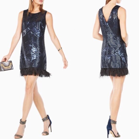 BCBGMaxazria | Caterina Navy Flapper Dress - XS - Picture 1 of 7